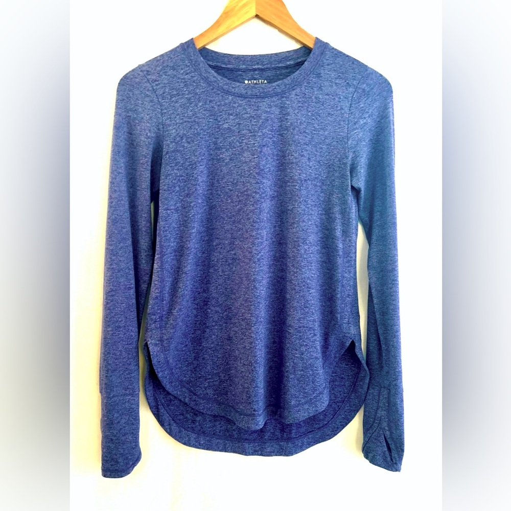 ATHLETA XXS Collar Long Sleeve royal blue top